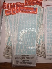 ALPHA STICKERS LIGHT BLUE 25 Pack Lot 4 Sheets Per Pack 100 Sheet Total NEW