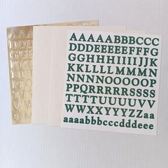 Lot of 4 Creative Memories Silver/White/Dark Green ABC/123 Stickers Sheets