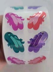 Vintage Sandylion Mylar Foil Ballerina Slippers Stickers NOS Rare HTF 100 Mods