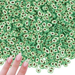 Polymer Clay Slices, 100g Avocado Slice Fruit Art Slices, Green