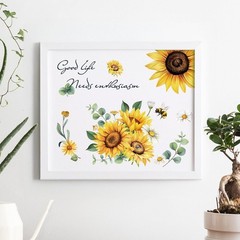 Vintage-Inspired Sunflowers & Bees Transfer Decals – 12»x18» Sheets for Decor