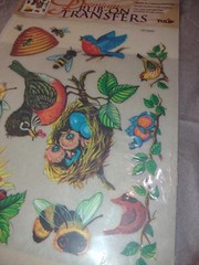 Vintage NEW Tulip Premium Rub-On Transfers Birds & Bees Multicolor