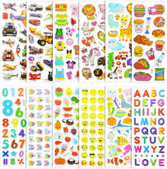 24 Sheets 500 Stickers for Kids, Toddlers 2-4 Years Old, Dinosaur & Traffic Them