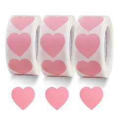 1500 Labels Pink Heart Stickers 1 inch Heart Coding Shape Paper Labels for Va…
