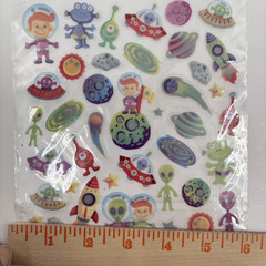 Halloween Martian Outerspace Sticker Lot of 5 Extraterrestrial Aliens