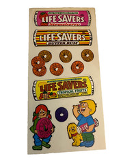 Vtg1980’s Scratch & Sniff Life Savers Butter Rum Scrapbooking Stickers Candy