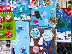 LOT 320 PCS CHRISTMAS WINTER HOLIDAY SCRAPBOOK PAPERS STICKERS EMBELLISHMENTS