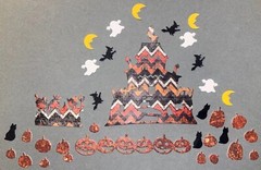 30 pc.* HAUNTED HOUSE * MINI SHAPES * PUMPKIN * WITCH MOON * HALLOWEEN DIE CUTS