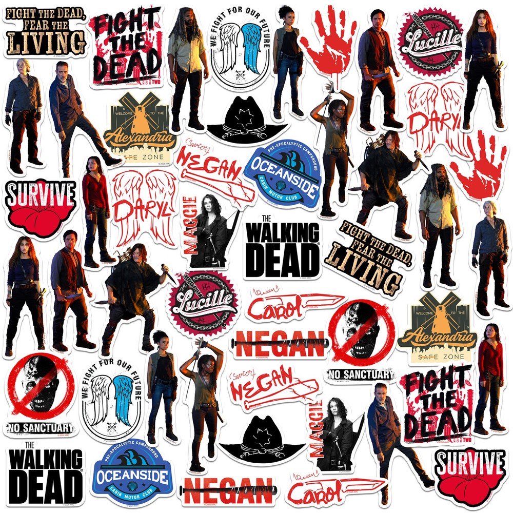 THE WALKING DEAD VARIETY DIE CUT VINYL 50 CT STICKER PACK