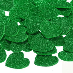 1″x1″ Heart Foam Stickers, 60Pcs EVA Glitters Foam Shape Sticker, Green
