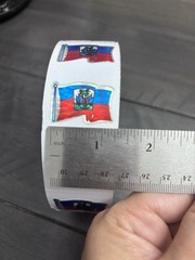Haitian Flag Holographic STICKER Flag 1 Roll 450 Stickers New Haiti