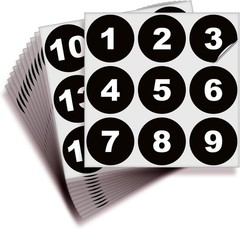 Black Consecutive Number Stickers – 1 to 100, 2-inch, 1 Set – Vinyl Self Adhe…