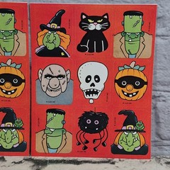 Vintage 80’s Gibson Cleo Halloween Creatures Sticker 2 Sheets Rare