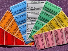 50 PICK UP ORDER STICKERS 2.25″ LABELS SHOP Thermal SCRATCH RESISTANT THANK YOU