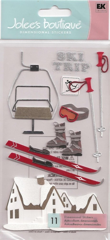 Jolee’s Boutique 3-D stickers SKI VACATION Winter Theme 71145 Fast FREE Ship!