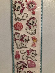 Disney Marie Cat Kitty Glitter Puffy Large Sticker Sheet Scrapbooking