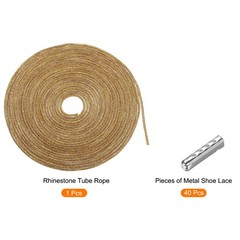 4mm x 10m Rhinestone Tube Crystal String Rope Golden Yellow with Aglets