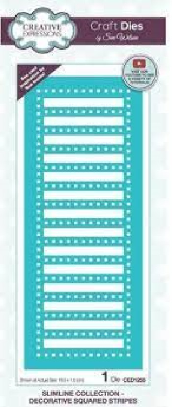 Creative Expressions METAL CUTTING DIE – SLIMLLINE DECORATIVE SQUARE STRIPES