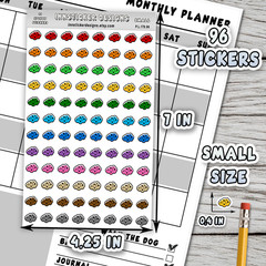Sponge Stickers, Mini Icon Reminder Planner stickers, Journals, Scrapbooks