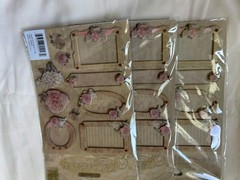 K&Company Dimensional Embossed Stickers Frames Floral Vintage Scrapbooking