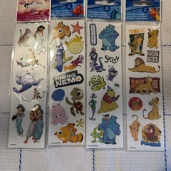 4 Packs Disney Dimensional Nemo, Monsters, Aladdin, Lion King stickers NEW