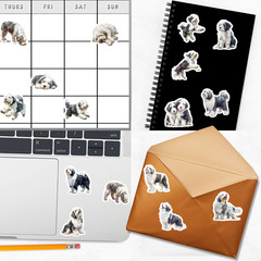 Old English Sheepdog Stickers for Journals, Scrapbooks, Planners, Glossy, Matte