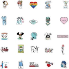 50 Pcs Cartoon Nurse Stickers – Waterproof Vinyl Decals for Smooth Surfaces