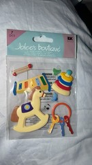RARE Jolees Baby Toys Rocking Horse Xylophone Key On Ring 3D Scrapbook Stickers
