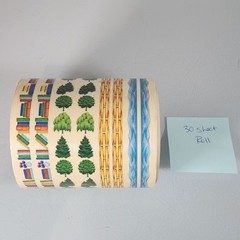 Vintage Sandy Lion Border Sticker Roll Lot of 30 Sheets Trees Books Water Nature