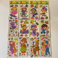 Vintage Happy Stickers & 1976 Imperial Happy Cuties Puffy Fun Stickers Set Of 12
