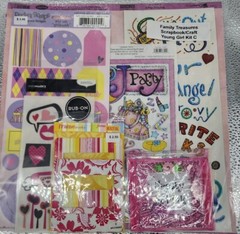 Scrapbook kit for young girl theme 12×12 paper, sticker, ebellishments Lot C