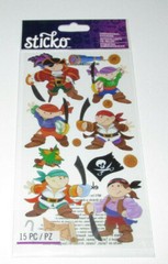 Pirates Jolly Rogers Sticko Dimensional Stickers EKSuccess 15 Pieces
