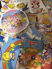 60 + piece ( Rainbow Bright ) Junk Journal Ephemera read description