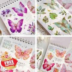 ZHIJIANHZ Flower Butterfly Sticker Book 300+ Pcs