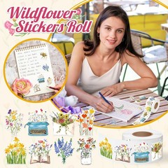 500 Pcs Wildflower Stickers Roll for Scrapbooking, DIY Crafts & Party Decor