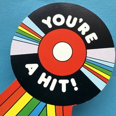 Vintage 80s CTP Award Ribbon Stationery You’re A Hit Music Record Bookmark