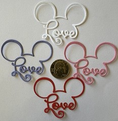 I LOVE MICKEY Die-Cut Set(4pc) Disney•Cartoon•Mouse•Head •Valentine•Card Making•