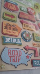 K&COMPANY Happy Trails ROAD SIGNS Vacation Travel Trip Scrapbook Stickers