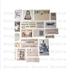 BOOKISH 24pc LOT B Ephemera Vintage Ads Paper Pack Junk Journal Collage Art