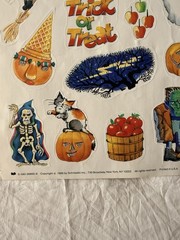 Vintage 1986 Halloween Sticker Page Sheet Printed In USA Unused