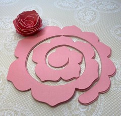 20 Pink Cardstock Precut Rolled Flowers Scrapbook Junk Journal Shadow box