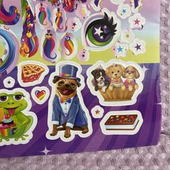 Vintage Lisa Frank Rainbow Cat Dog seal Pug Kitten Panda Bunny Icecream Sticker