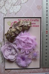 LAVENDER ORCHID MAUVE GOLD Fabric Organza Satin 7 Flower Pk 25-55mm O2 A NJC