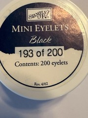 Stampin Up 193pc BLACK Mini Eyelets 1/8 inch 3mm Hole Embellishment 2002