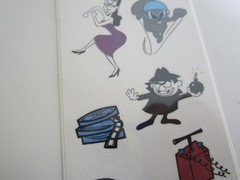 Rocky and Bullwinkle, Vintage Stickers, Okee Dokee Sticker Co.