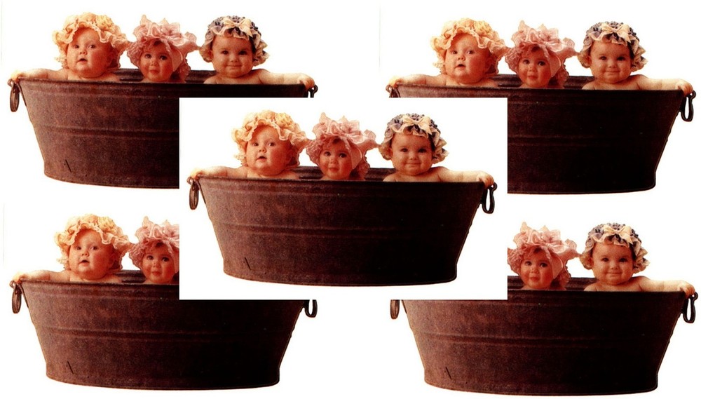 Anne Geddes BABY 3 Babies TUB Scrapbook Stickers! 5 Sheets!