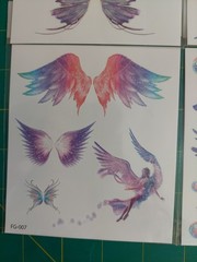 4 Sheets Girls Glitter Face Tatoos Butterfly Feather Angle Wings Bubbles NEW NIP