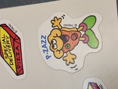 Vintage TREND Stinky Stickers full sheet 12 scratch sniff smell T-173 PIZZA
