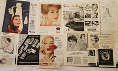 LOT 25 PERFUME COLOGNE BEAUTY Ephemera Pack Print Ads Junk Journal Chanel Arden