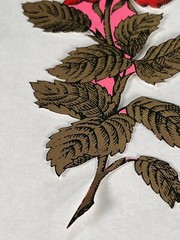 Vintage Diecut Rose Paper 7.5×3.75″ Red & Gold Tone